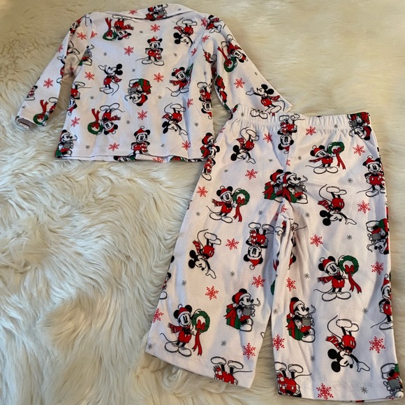 Disneys Mickey Mouse Christmas long sleeve toddler pajamas Sz 18mo - Picture 6 of 6